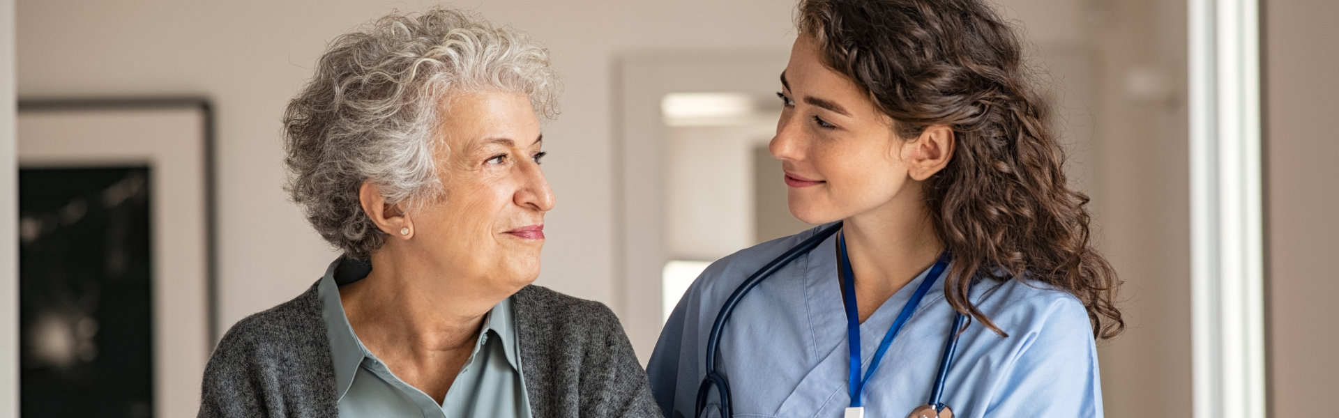 nurse comforting eldery