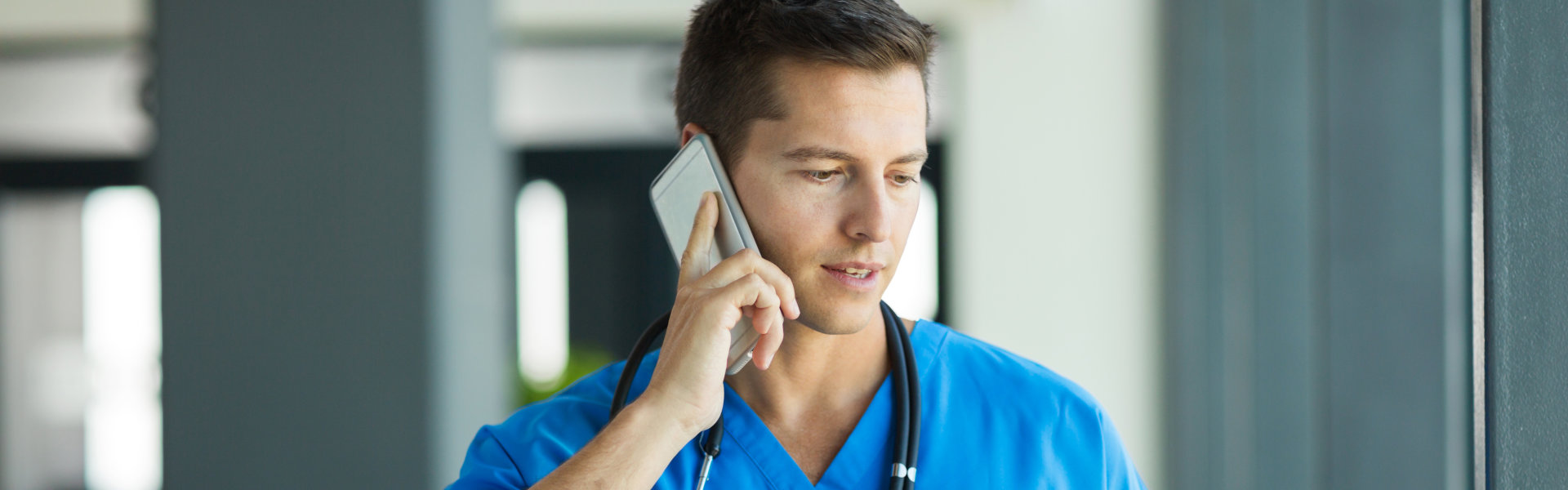 nurse holding cellphone